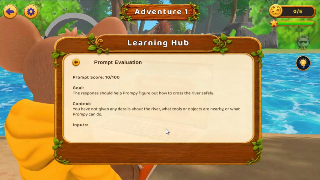 Learning Hub met prompt-evaluatie in de demo